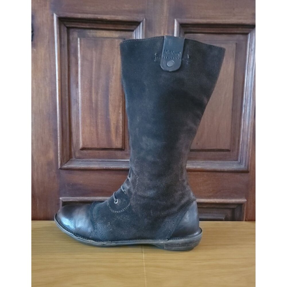 KICKERS Brown Mid Calf Leather & Suede Field Boots Sz EU 39 US 7.5